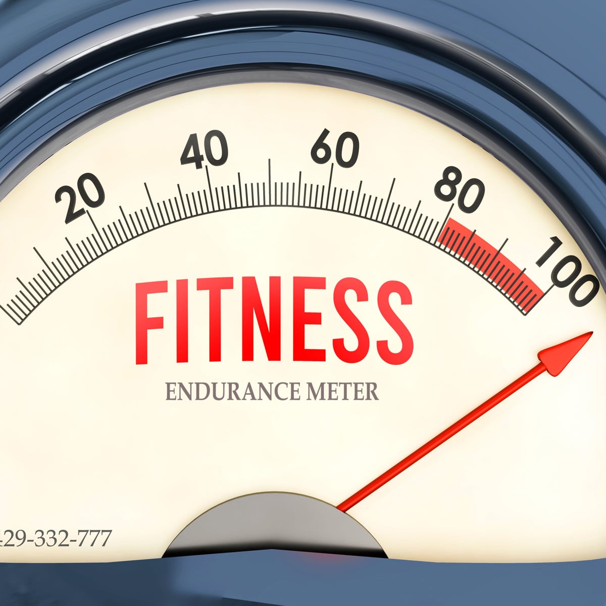 A close-up of an Enduropedia Endurance Meter shows the needle near 100, with Fitness at the center.