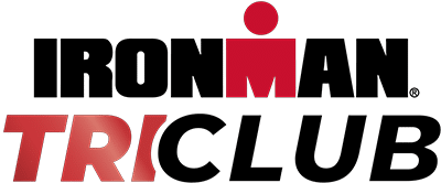 IRONMAN TRI CLUB logo with “IRONMAN” in bold black letters, the “M” featuring a red dot above it, and “TRI CLUB” below, with “TRI” in red and “CLUB” in black.