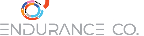 The non-standard, color inverted, horizontal Ho'Omau Endurance Co. logo in color with a (R) trademark symbol in PNG format and 500x127 size. Suitable for dark backgrounds only.