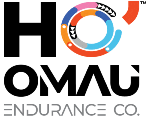 The non-standard, stacked version of the Ho'Omau Endurance Co. logo in color with a TM trademark symbol in PNG format and 500x393 size.