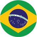 The image shows the flag of Brazil: a green background with a yellow diamond and a blue circle in the center, featuring white stars and a white banner with the words Ordem e Progresso on the flag.