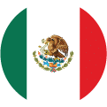 The image displays the flag of Mexico: three vertical stripes in green, white, and red, with the national emblem featuring an eagle on a cactus holding a snake in its beak at the center of the flag.