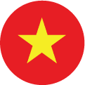 A yellow five-pointed star centered on a red circular background, resembling the flag of Vietnam and evoking the iconic elements found in national flags.