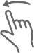 The outline of a hand swiping to the left with an arrow also pointing to the left, implying that swiping as well as dragging of the respective images is enabled.